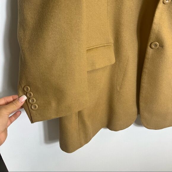 Prontomoda Solid Camel Lambs Wool Cashmere Blazer Size 48R - Picture 3 of 14